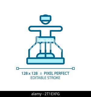 2D thin linear blue hologram icon Stock Vector