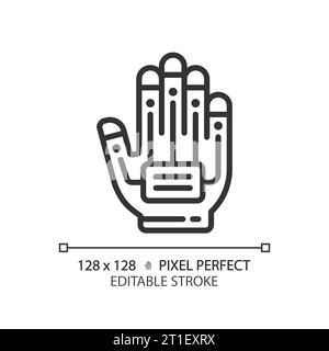 2D thin linear black haptic glove icon Stock Vector