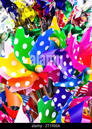 many windmills stand on a large field Stock Photo - Alamy