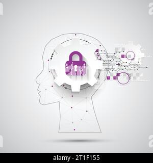 Intellectual property concept background. Vector science illustration Stock Vector