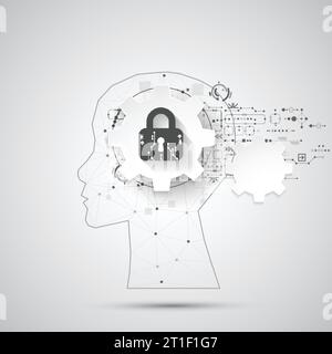 Intellectual property concept background. Vector science illustration Stock Vector