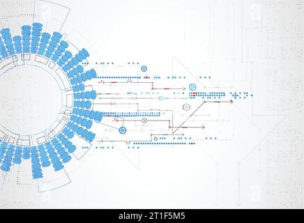 Abstract technological background with various elements. Structure pattern technology backdrop. Vector Stock Vector