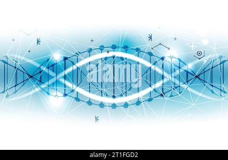 Science template, wallpaper or banner with a DNA molecules. Vector illustration. Stock Vector