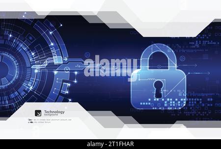 Protection concept of digital and technological. Protect mechanism, system privacy, vector illustration Stock Vector