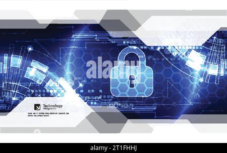 Protection concept of digital and technological. Protect mechanism, system privacy, vector illustration Stock Vector