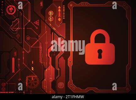 Protection concept of digital and technological background. Protect mechanism, system privacy, vector illustration Stock Vector