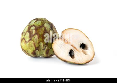 Custard apple isolated on white background close up Stock Photo