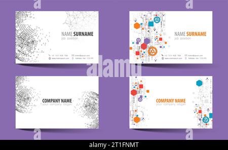 Creative double-sided business card template. Vector Stock Vector