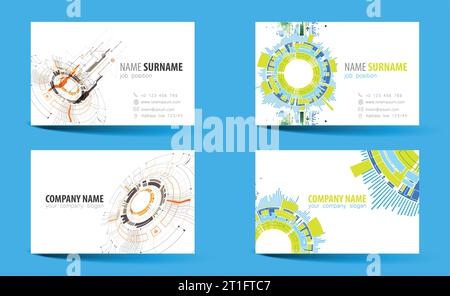 Creative double-sided business card template. Vector Stock Vector