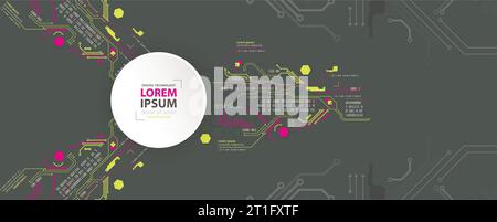Abstract technology concept. Circuit board, high computer color background. Vector illustration Stock Vector