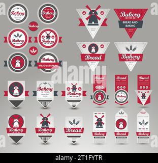 Set of vintage retro bakery badges and labels. Vector Stock Vector