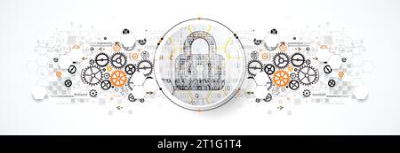 Protection mechanism, system privacy (GDPR). Vector illustration Stock Vector