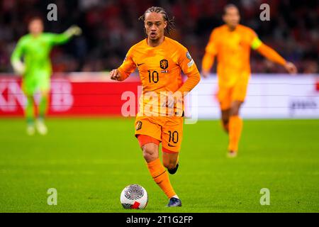 Amsterdam, Netherlands. 13th Oct, 2023. AMSTERDAM, NETHERLANDS - OCTOBER 13: Xavi Simons of the Netherlands during the UEFA EURO 2024 Qualifying Round Group B match between Netherlands and France at Johan Cruijff ArenA on October 13, 2023 in Amsterdam, Netherlands (Photo by Patrick Goosen/ Orange Pictures) Credit: Orange Pics BV/Alamy Live News Stock Photo