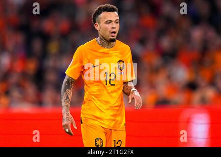 Amsterdam, Netherlands. 13th Oct, 2023. AMSTERDAM, NETHERLANDS - OCTOBER 13: Quilindschy Hartman of the Netherlands during the UEFA EURO 2024 Qualifying Round Group B match between Netherlands and France at Johan Cruijff ArenA on October 13, 2023 in Amsterdam, Netherlands (Photo by Patrick Goosen/ Orange Pictures) Credit: Orange Pics BV/Alamy Live News Stock Photo