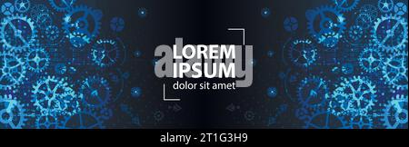 Blue abstract technological background. Vector Stock Vector