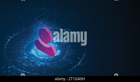 Isometric digital user icon. Abstract technology background. Vector ...