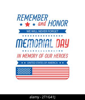 Memorial day. Vector greeting card with USA flag Stock Vector Image ...