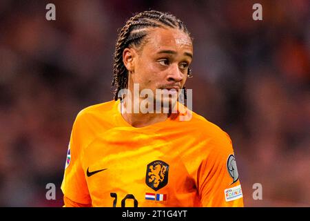 Amsterdam, Netherlands. 13th Oct, 2023. AMSTERDAM, NETHERLANDS - OCTOBER 13: Xavi Simons of the Netherlands during the UEFA EURO 2024 Qualifying Round Group B match between Netherlands and France at Johan Cruijff ArenA on October 13, 2023 in Amsterdam, Netherlands (Photo by Patrick Goosen/ Orange Pictures) Credit: Orange Pics BV/Alamy Live News Stock Photo