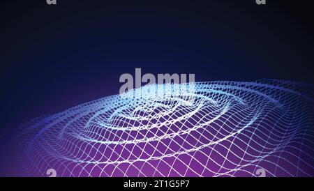 Wave abstract colorful background. 3d grid. Big data. Futuristic  vector illustration Stock Vector