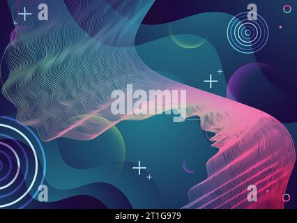 Colorful geometric background design. Wave composition. Vector. Stock Vector
