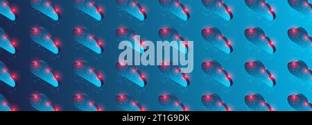 Isometric cloud simple pattern. Stock Vector