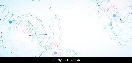 Science template, wallpaper or banner with a DNA molecules. Vector illustration Stock Vector