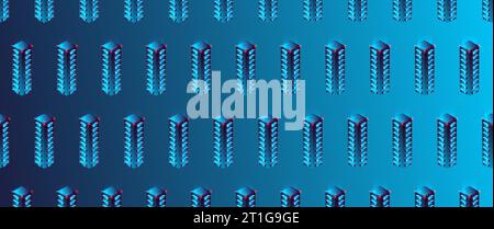 Isometric technology towers simple pattern. Stock Vector