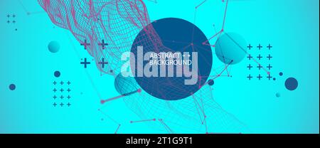 Wireframe background with plexus effect. Futuristic vector illustration. Stock Vector
