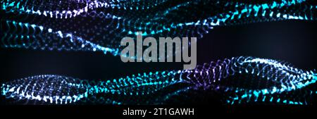 Abstract vector background. Glowing particles dynamic flow. Stock Vector