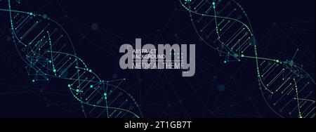 Science template, abstract background with a 3D DNA molecules. Vector ...