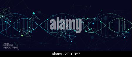 Science template, abstract background with a 3D DNA molecules. Vector illustration. Stock Vector
