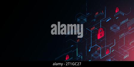 Protection background. Technology security, encode and decrypt. Stock Vector