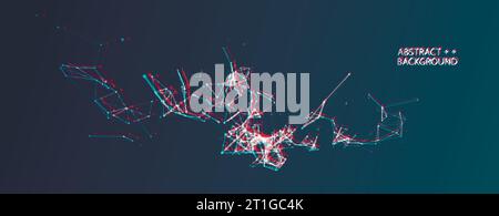 Abstract polygonal vector science background with connecting dots and lines. Stock Vector