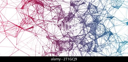 Abstract polygonal vector science background with connecting dots and lines. Stock Vector