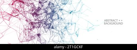 Abstract polygonal vector science background with connecting dots and lines. Stock Vector