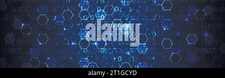 Technology background. Big data concept. Binary computer code.  Vector illustration. Stock Vector
