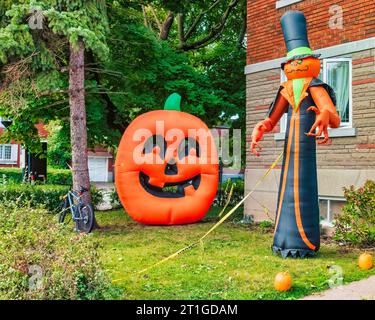 Halloween Decorations - Neighborhood scenes Stock Photo