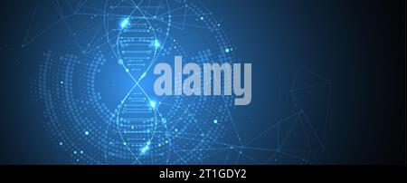Science template, wallpaper or banner with a DNA molecules. Vector illustration. Stock Vector