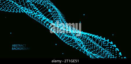 Abstract vector background. Glowing particles dynamic flow. Stock Vector