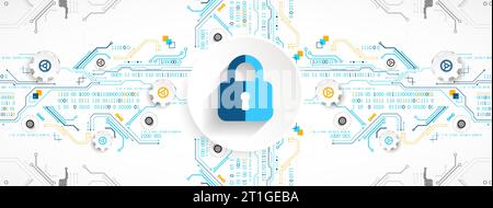 Secure digital space. Virtual confidential, programming protection. Stock Vector