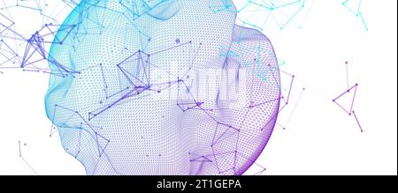 Abstract sphere background with waves. 3D surface. Stock Vector