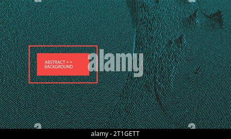 Square pattern. Wireframe landscape background. Futuristic vector illustration. Stock Vector