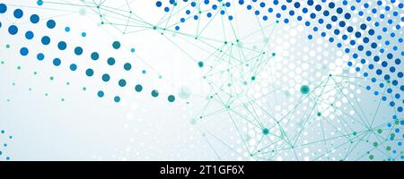 Abstract polygonal vector background with connecting dots and lines. Digital data visualization. Stock Vector