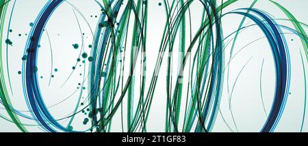 Abstract swirling colored lines. Futuristic geometric composition. Background for design works. Stock Vector