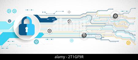 Protection concept. Protect mechanism, system privacy. Stock Vector