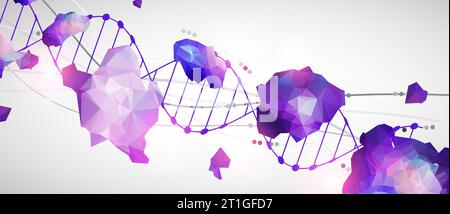 DNA molecules science template, abstract background. Vector illustration. Stock Vector