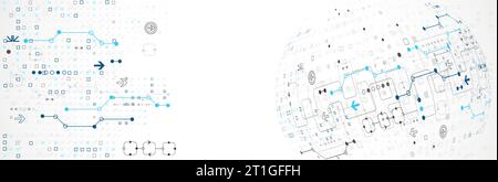 Abstract technology sphere background. Global network concept. Stock Vector