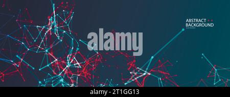 Abstract polygonal vector science background with connecting dots and lines. Stock Vector