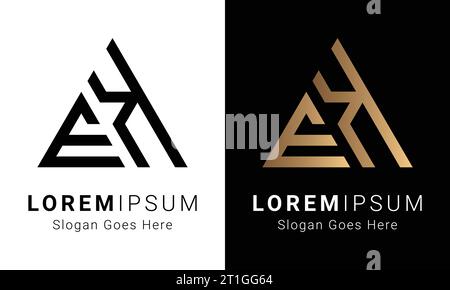 Luxury Initial KM or MK Monogram Text Letter Logo Design Stock Vector