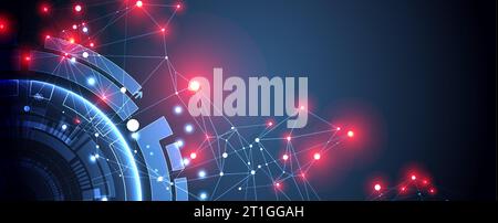 Vector illustration, Hi-tech digital technology and engineering theme Stock Vector